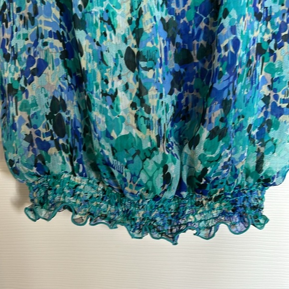 Frankie & Missy blue sheer short sleeve top - Picture 3 of 5